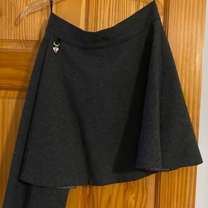 Skirt wool high low grey